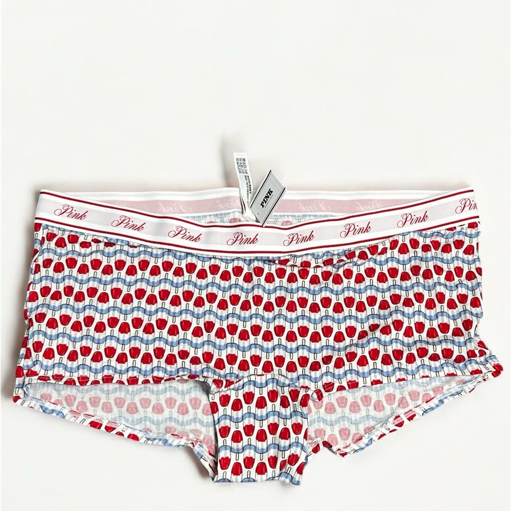 PINK Victoria's Secret Red and Blue Geometric Hosiery